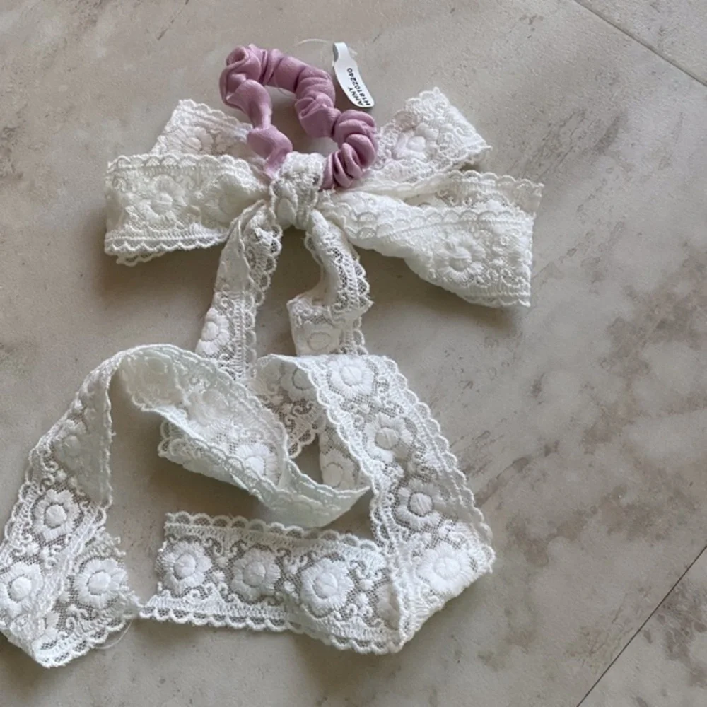 Anthropologie Lace Bow Hair Scrunchie